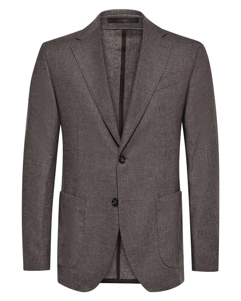 windsor. Ungefüttertes Sakko aus Reda-Flanell mit Stretch, Shaped Fit in Braun