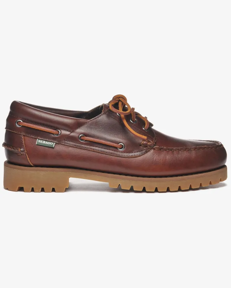 Sebago Bootsschuhe Acadia aus glattem Nappaleder in Braun