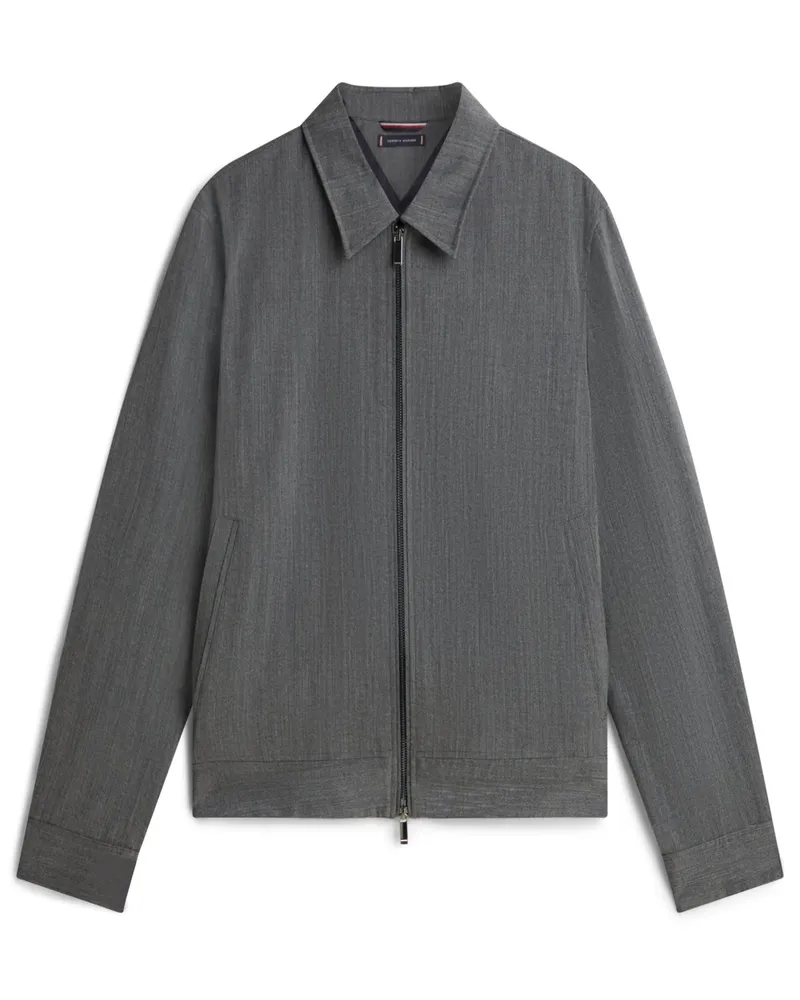 Tommy Hilfiger Casual Jacke mit Zip aus einem Wollmix in Grau