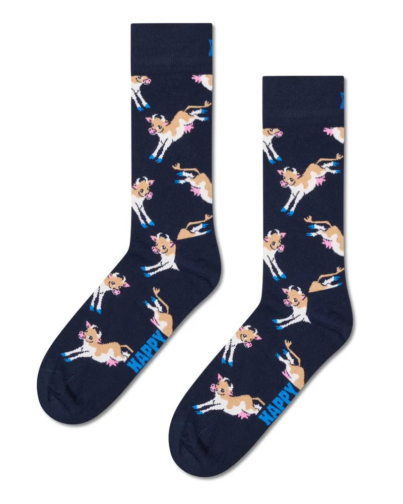 Happy Socks Socken mit Kuh-Motiven in Marine