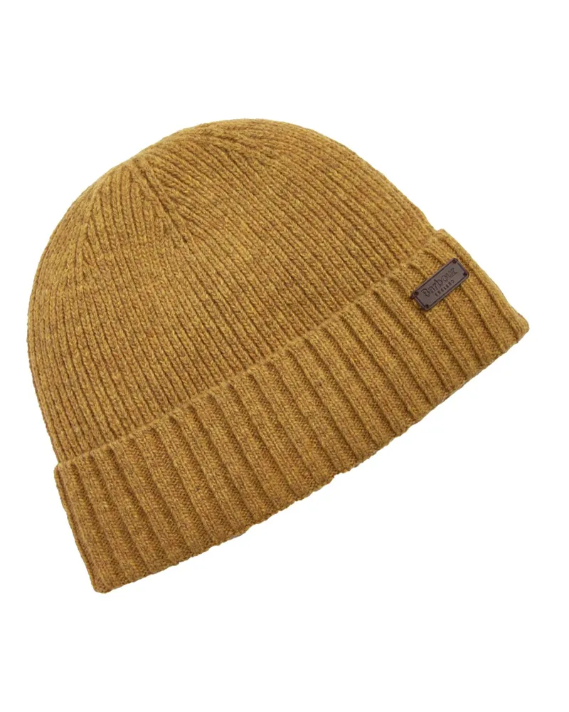 Barbour Mütze mit Fleece-Futter und Label-Aufnäher in Gelb