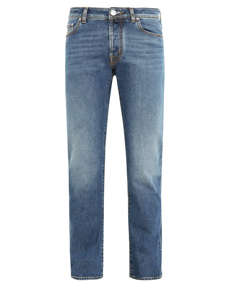 Jacob Cohën Softe Stretch-Jeans Bard Oldtimer in dezenter Used-Optik, Slim in Mittelblau
