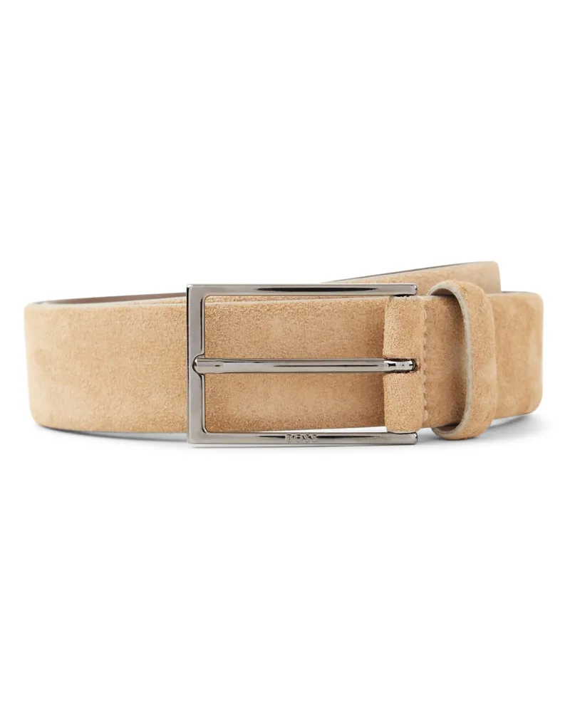 HUGO BOSS Gürtel aus Veloursleder in Sand