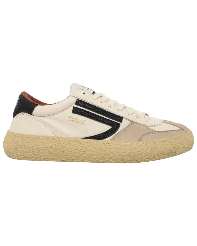 Puraai Vintage-Sneaker Osso aus genarbtem veganen Leder in Weiß