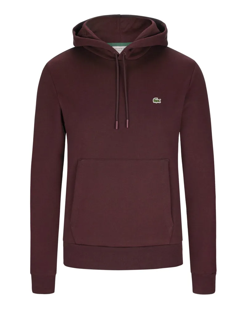 Lacoste Hoodie aus einem Baumwoll-Mix mit Logo-Stickerei, Classic Fit Bordeaux