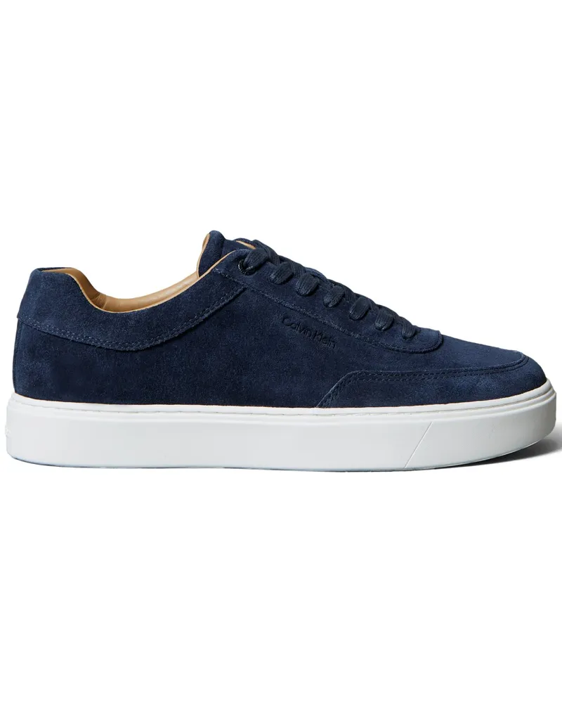 Calvin Klein Low Top Sneaker aus Veloursleder mit Label-Gravur in Marine