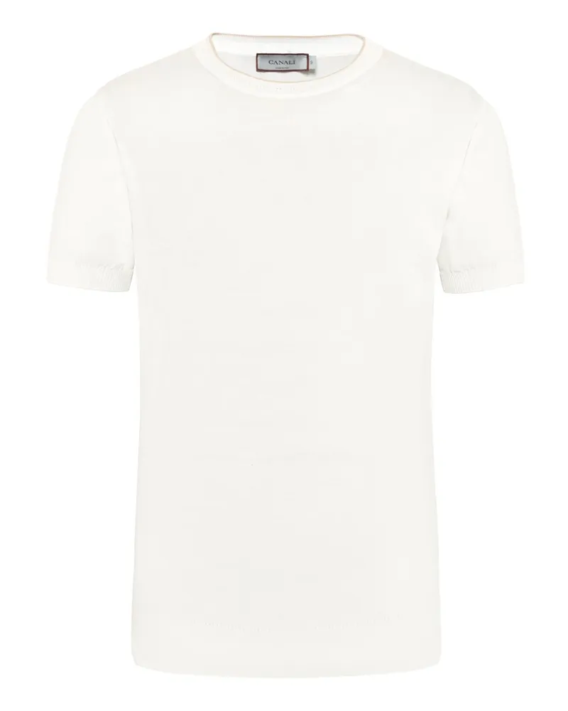 Canali Glattes T-Shirt aus hochwertiger Baumwolle in Weiß