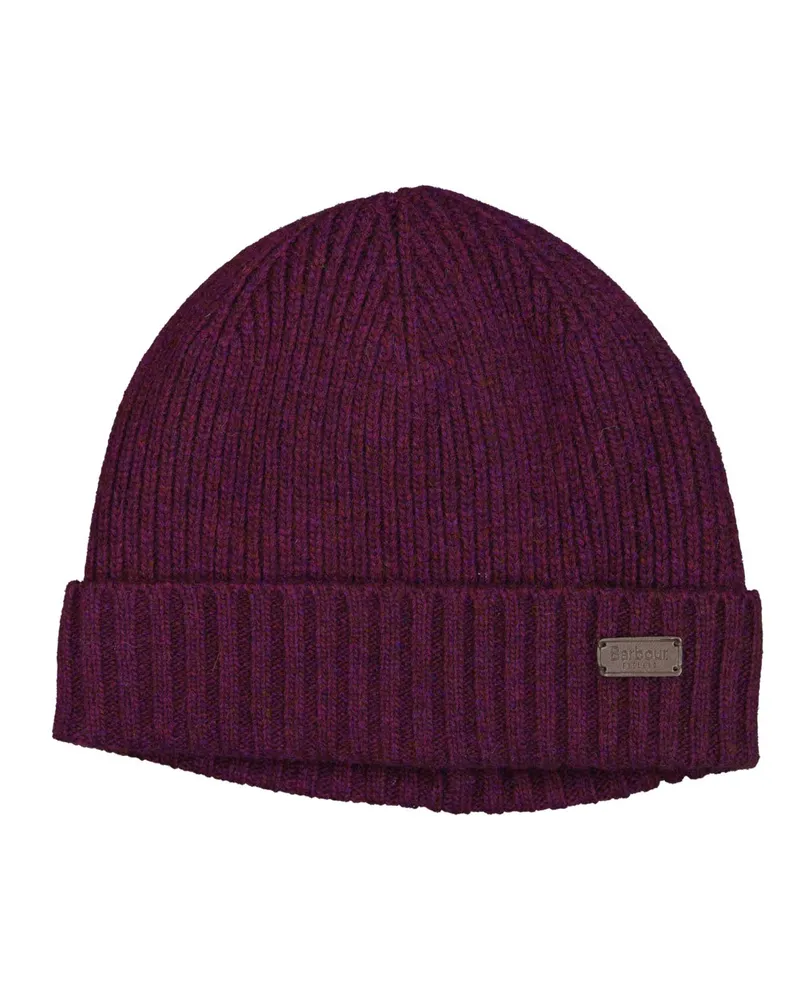 Barbour Strick-Mütze aus einem Woll-Mix mit Fleece-Futter in Bordeaux