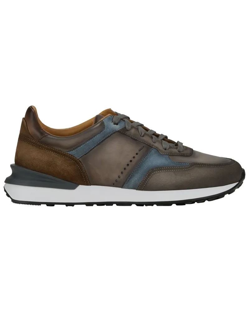 Magnanni Sneaker in Runner-Form mit Rauhleder-Details in Braun