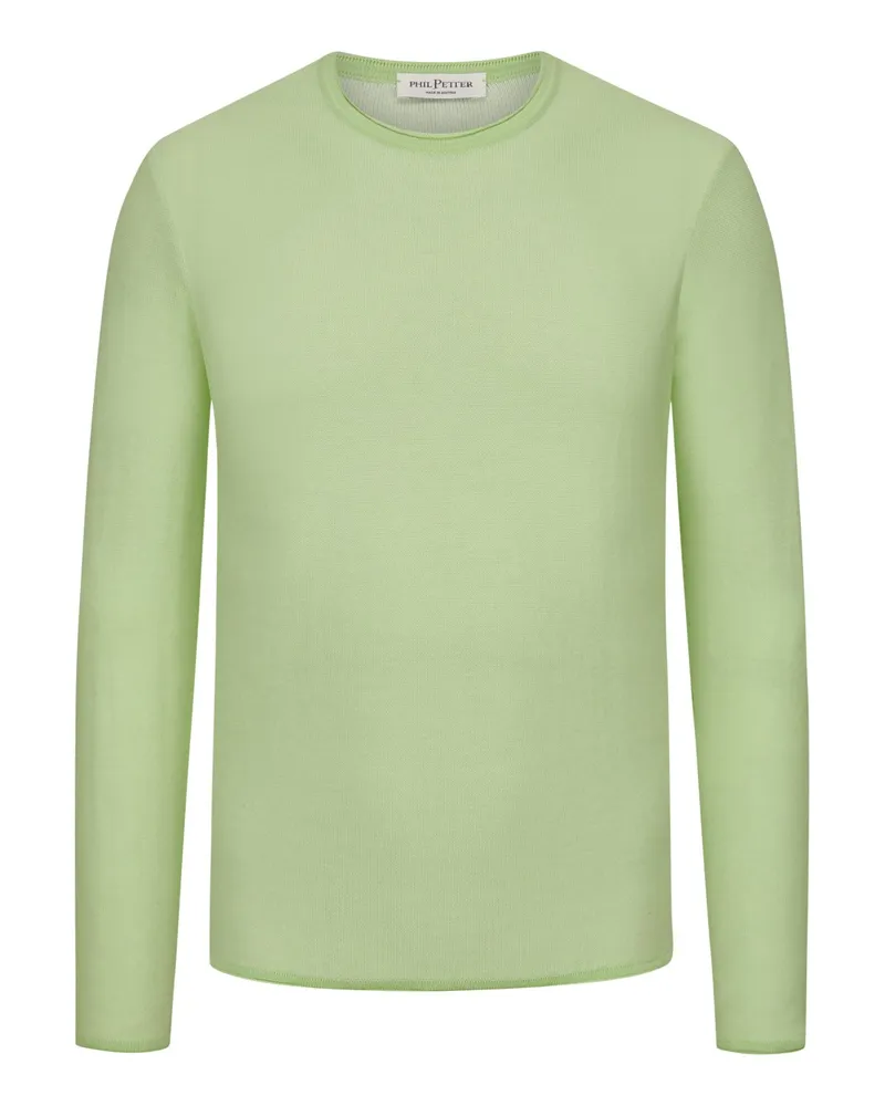 Phil Petter Leichter Doubleface-Pullover mit Rollkanten Mint