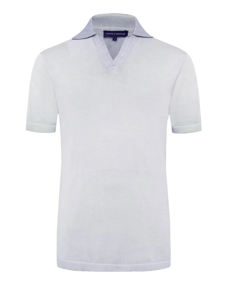 Trusted Handwork Poloshirt aus Pima-Baumwolle mit Variokragen in Hellblau