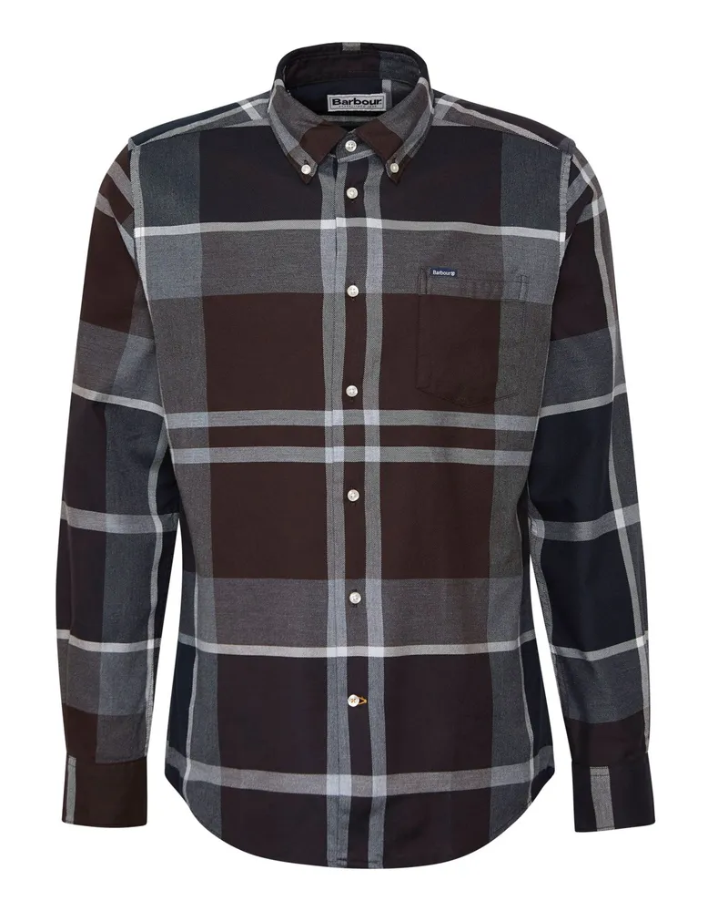 Barbour Oxfordhemd mit Check-Muster, Tailored Fit in Blau