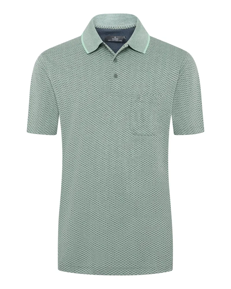 Ragman Pflegeleichtes Poloshirt mit Brusttasche und Netzstrutkur in Mint