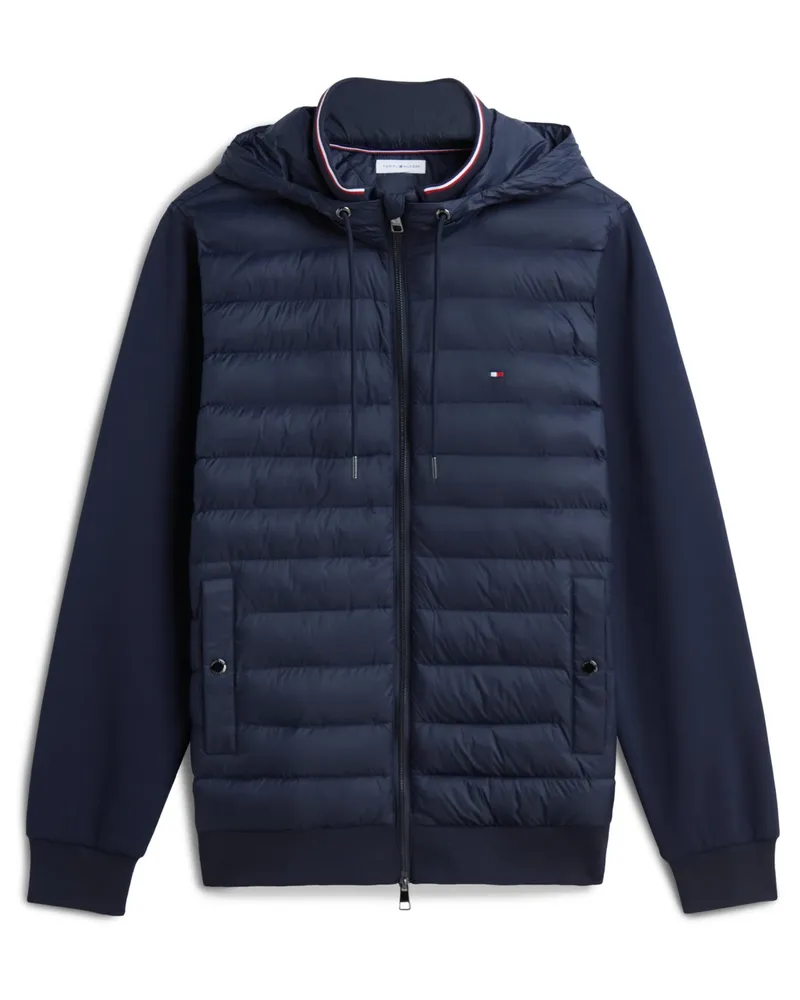 Tommy Hilfiger Hybride Sweatjacke mit Steppfront und Logo-Stickerei in Marine