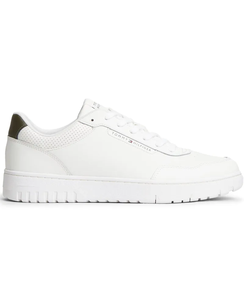 Tommy Hilfiger Sneaker aus Glattleder mit Label-Schriftzug in Offwhite