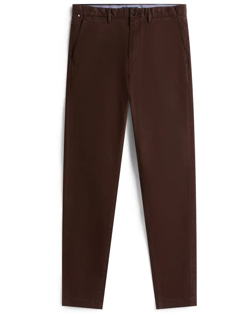 Tommy Hilfiger Chino Harlem Essential in dezenter Washed-Optik, Relaxed Fit in Dunkelbraun