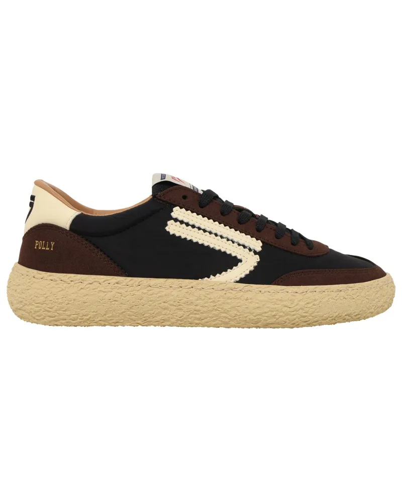 Puraai Vegane Low Top-Sneaker mit Streifenakzenten in Braun