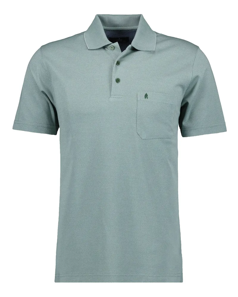 Ragman Pflegeleichtes Poloshirt mit Brusttasche und Fishnet-Muster in Hellgrün