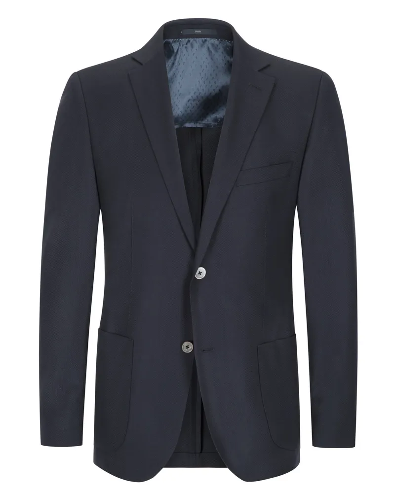 Dressler Sakko in Minimalstruktur, Shaped Fit in Marine
