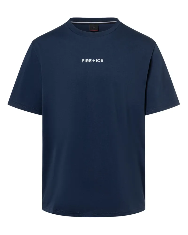 Bogner Fire & Ice Unifarbenes T-Shirt mit gedrucktem Label-Schriftzug in Marine
