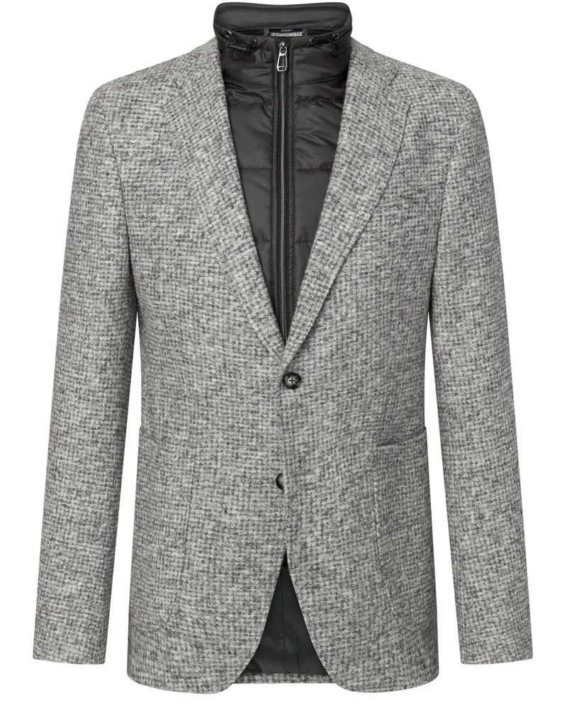 JOOP! Sakko aus einem Wollgemisch mit Steppblende, Slim Fit in Hellgrau