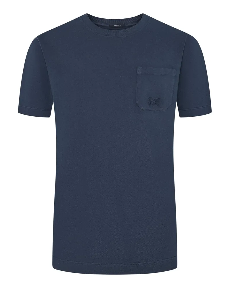 C.P. Company Garment Dyed gefärbtes T-Shirt mit Brusttasche in Marine