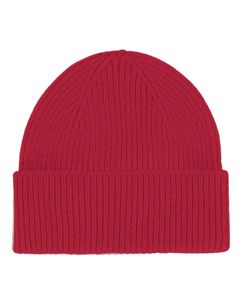 COLORFUL STANDARD Rippstrick Mütze aus Merinowolle in Rot