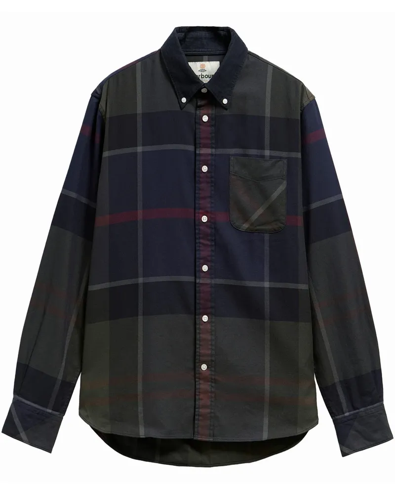 Barbour Baumwollhemd mit Tartan-Muster, Authentic Fit in Grün