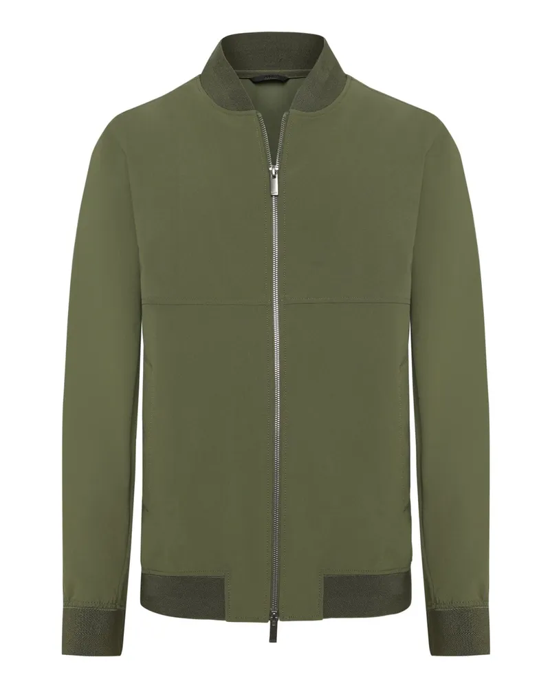 HUGO BOSS Blouson in Sweat-Qualität mit Zip und Stehkragen in Dunkelgrün