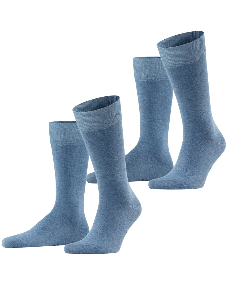 Falke 2er-Pack Socken HAPPY aus langlebiger Kompakt-Baumwolle in Hellblau