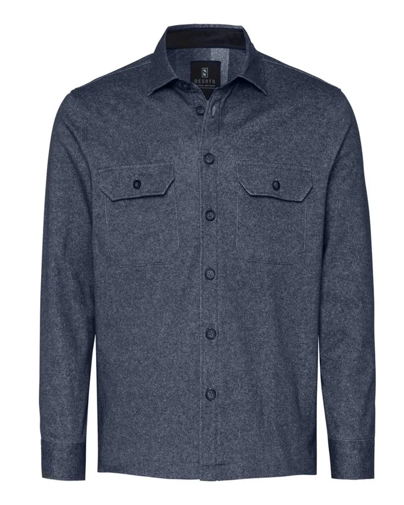 DESOTO Twill-Overshirt in weicher Interlock Jersey-Qualität, Regular in Blau