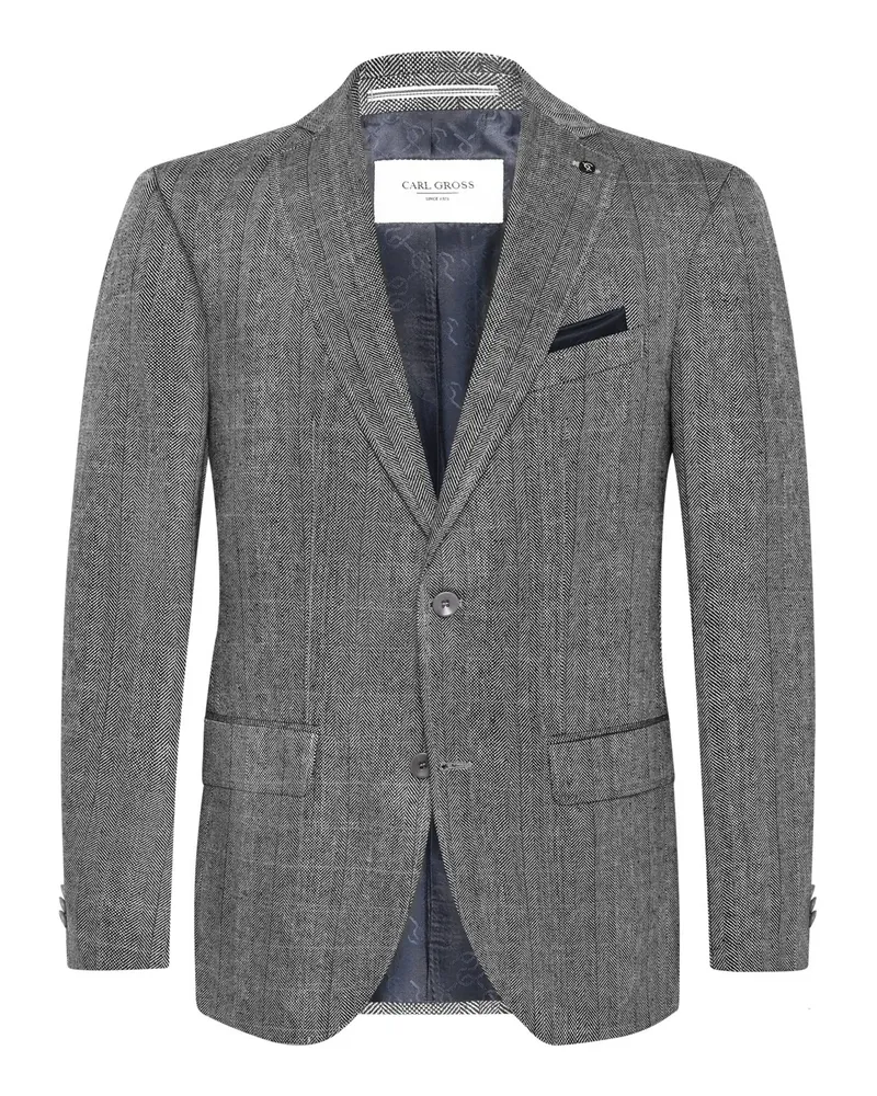 Carl Gross Softes Einreiher-Sakko Theo aus Seide mit fallendem Revers in Grau