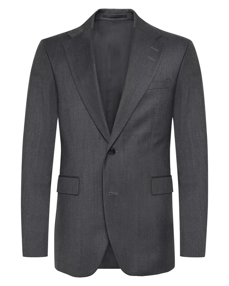 Tiger of Sweden Anzugsakko aus Schurwolle mit Struktur, Regular Fit in Anthrazit