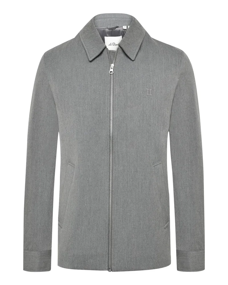 LES DEUX Urbanes Overshirt Como aus einem Wollmix mit Zip in Grau