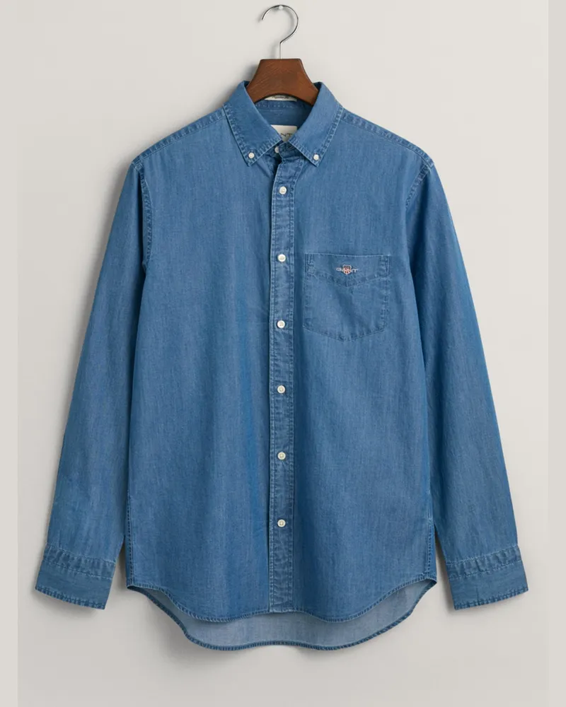 Gant Jeanshemd mit Button-Down-Kragen, Regular Fit in Denim