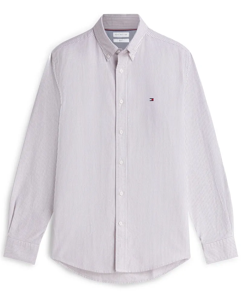 Tommy Hilfiger Oxfordhemd aus Bio-Baumwolle mit Streifen, Regular Fit in Lila