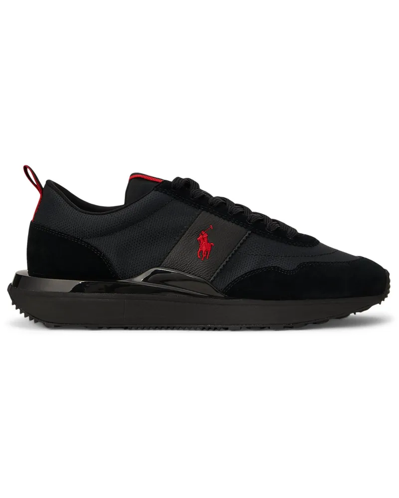 Ralph Lauren Runner-Sneaker Train 89 aus Mesh und Veloursleder Logo-Details in Schwarz