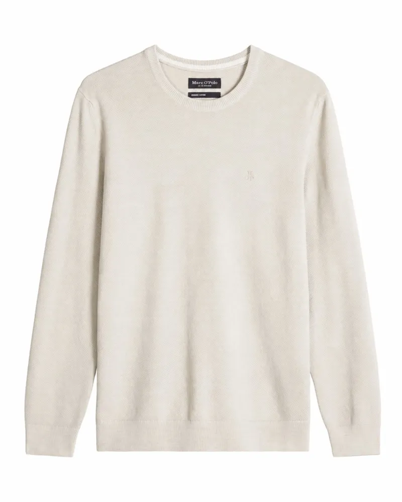 Marc O'Polo Strick-Pullover mit Reiskorn-Struktur aus Bio-Baumwolle in Beige