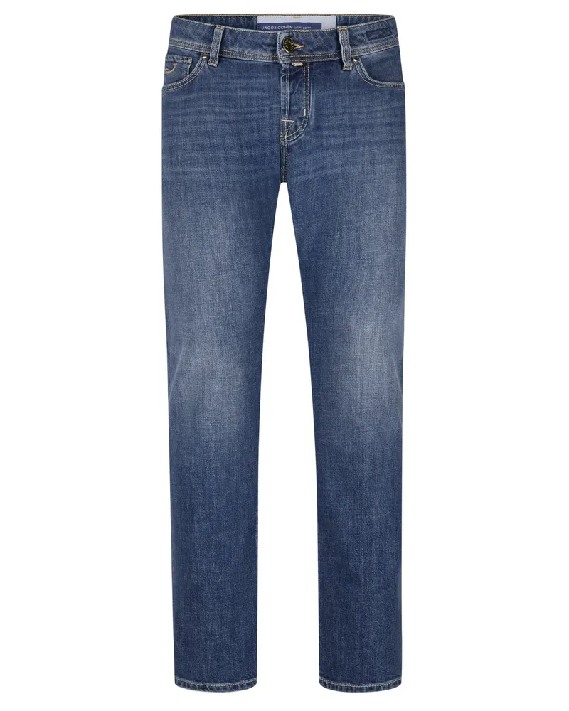 Jacob Cohën Jeans Nick im Washed-Look, Super Slim Fit Mittelblau