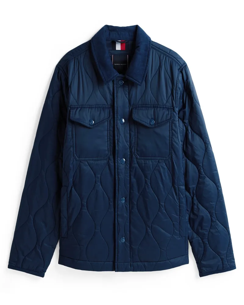 Tommy Hilfiger Gesteppte Hemdjacke aus recyceltem Material in Marine