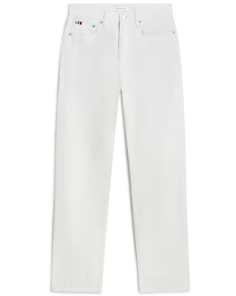 Tommy Hilfiger Raw Jeans River aus reiner Baumwolle, Relaxed Straight Fit in Weiß