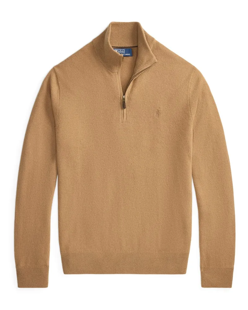 Ralph Lauren Troyer aus Wolle mit kleiner Poloreiter-Stickerei in Cognac