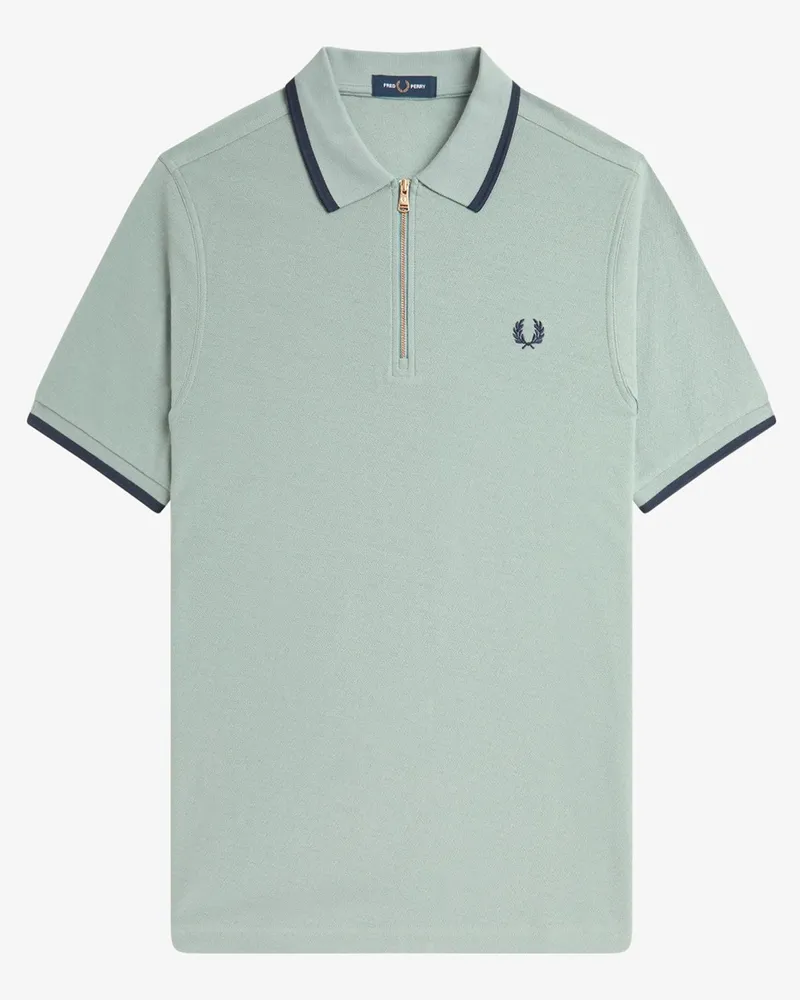 Fred Perry Poloshirt aus Baumwoll-Krepp mit Logo-Aufnäher in Hellgrün