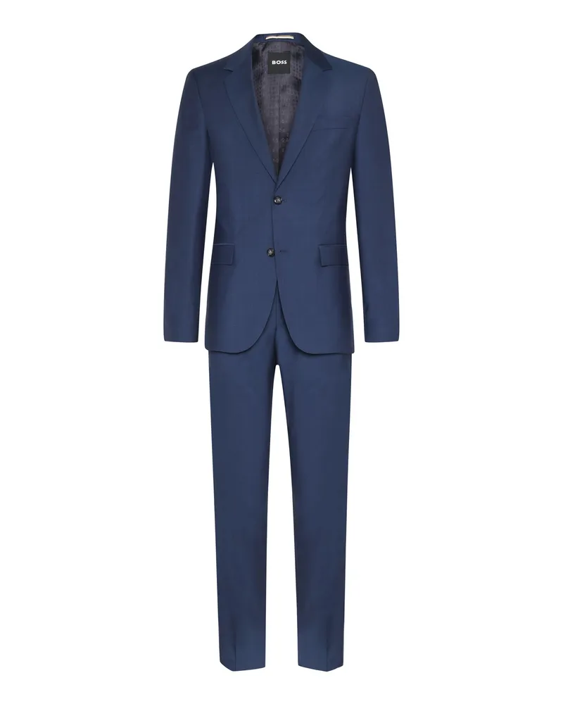 HUGO BOSS Einreihiger Anzug aus Schurwolle mit fallendem Revers in Marine