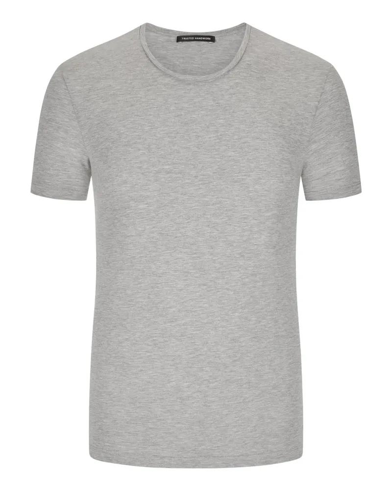 Trusted Handwork Glattes und leichtes T-Shirt aus Pima-Baumwolle in Grau