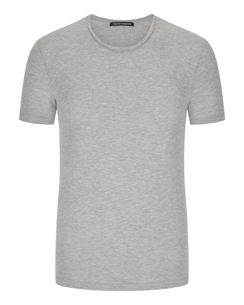 Trusted Handwork T-Shirt aus reiner Baumwolle Grau