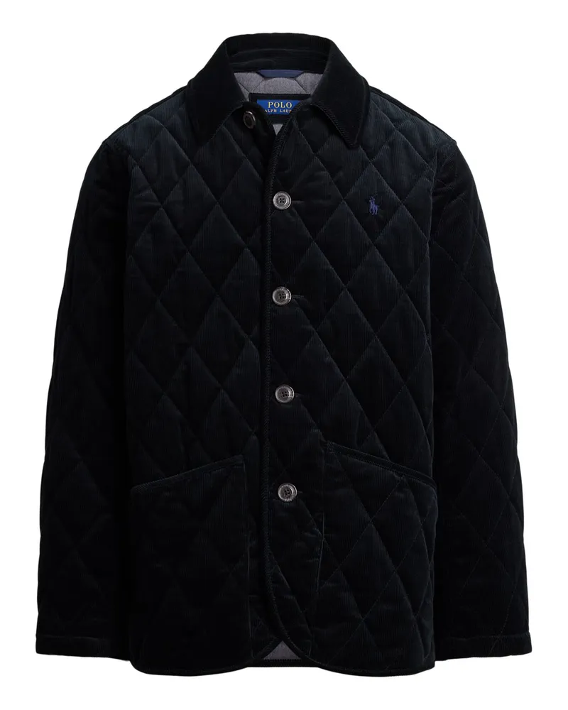 Ralph Lauren Jacke aus Baumwollcord mit Rautenstepp und Logo-Aufnäher in Marine