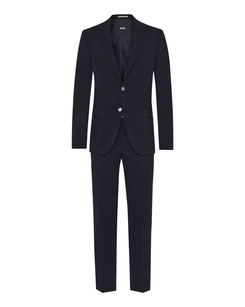 HUGO BOSS Stretch-Anzug mit dezenter Webstruktur, Slim Fit in Marine