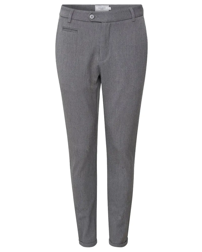 LES DEUX Chino Como mit Umschlag, Slim Fit in Mittelgrau