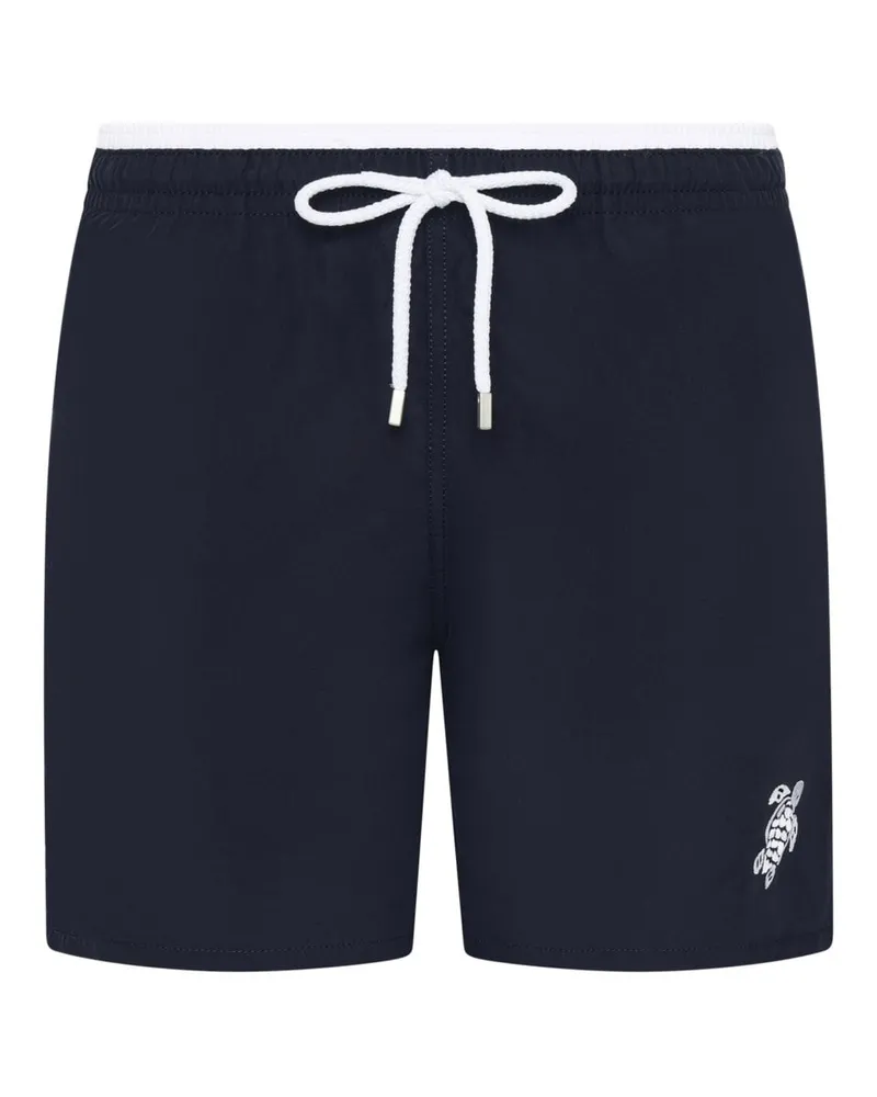 Vilebrequin Bicolor Badeshorts mit Turtle-Stickerei in Marine